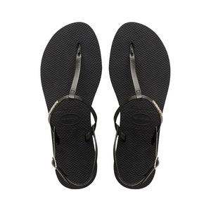Havaianas Women`s Black Buckle Sandal size 7/8